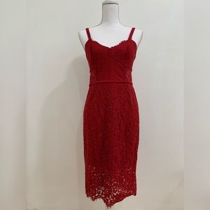 Express Red Lace Dress in Size 6